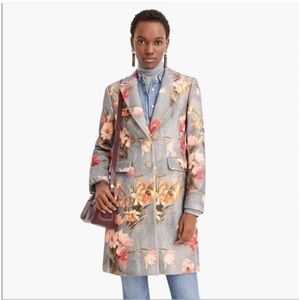 J CREW Collection Wool Topcoat in Ratti Jasper Floral